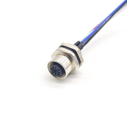 10pcs M12 5 pin Connector Female Panel Rear Mounting Connector With 1M Electronic Wires 10pcs M12 5 pin Connector Female Panel Rear Mounting Connector With 1M Electronic Wires