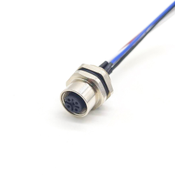 10pcs M12 5 pin Connector Female Panel Rear Mounting Connector With 1M Electronic Wires