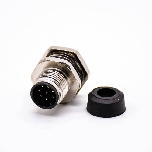 10pcs M12 8 pin A Coded Front Mount Connector