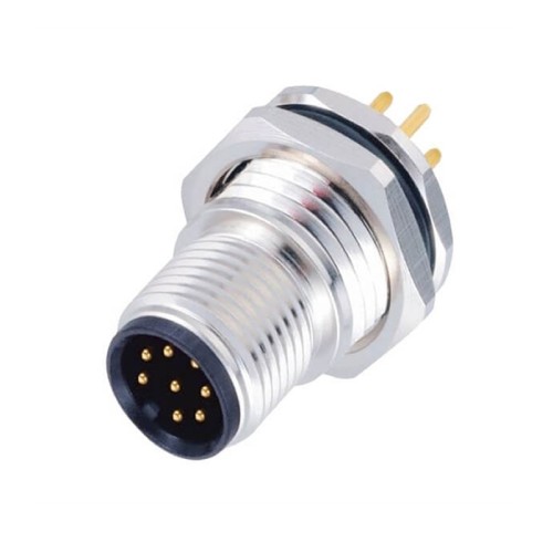 10pcs M12 8 pin Male Male A-Code PCB Contacts Front Mount 10pcs M12 8 pin Male Male A-Code PCB Contacts Front Mount
