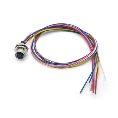 10pcs M12 8pin Female Panel Mount Connector With 50CM Length Single Wires 10pcs M12 8pin Female Panel Mount Connector With 50CM Length Single Wires