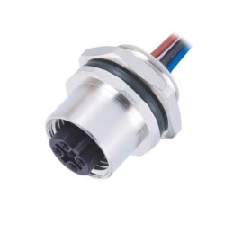 10pcs M12-B Coded Sensor Connectors 5Pin Female Back Mount Socket With 50CM Electronic Wires