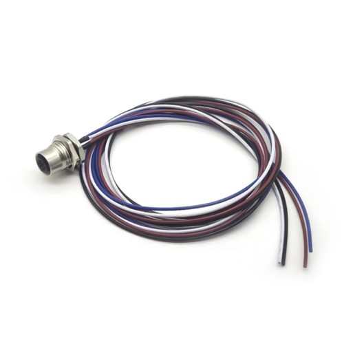 10pcs M12 Connector 4 Pin Wiring Panel Mount Front Mount Socket With 1M Cable 10pcs M12 Connector 4 Pin Wiring Panel Mount Front Mount Socket With 1M Cable