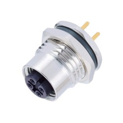 10pcs M12 Connector 4Pin Female Panel Mount Connector IP67 Waterproof