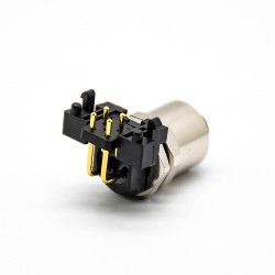 10pcs M12 Connector PCB Mount Right Angle 4Pin Female A Code Back Mount Solder type Connector