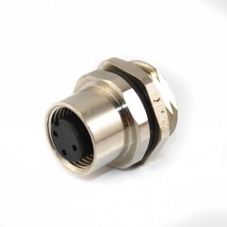 10pcs M12 Female Connector with Cable Contacts Back Mount For Cable Assembly