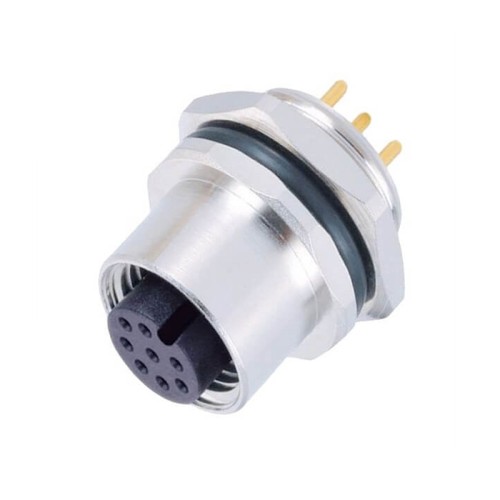 10pcs M12 PCB Connector A-Code PCB Contacts Panel Rear Mounting Socket 10pcs M12 PCB Connector A-Code PCB Contacts Panel Rear Mounting Socket
