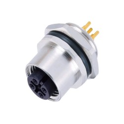 10pcs M12 Sensor Connectors A-Code Panel Rear Mounting CNC Screw