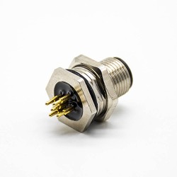 10pcs M12 Waterproof Connectors Male Front Mount Connector With PCB Contacts M16X1.5