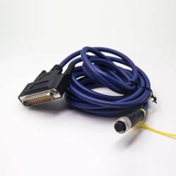 25Pin D-Sub Cable Male Straight To M12 Female 17 Pin A-Coding Blue Cable Cordset 1M AWG26