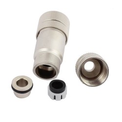 3PCS M12 Shielded Sensor Connector A-Coded 8 Pin Female Straight Cable Plug With Metal Shell Waterproof