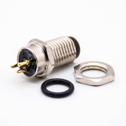 3Pin M12 Connector A Code Male Front Mount 180° PCB Solder type waterproof
