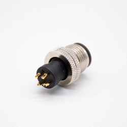 4 pin Connector m12 lnjection Molding Connector Male Straight Solder Cup A code