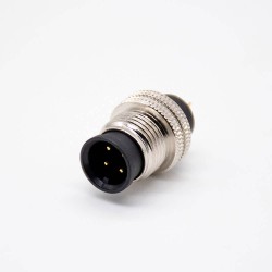 4 pin Connector m12 lnjection Molding Connector Male Straight Solder Cup A code