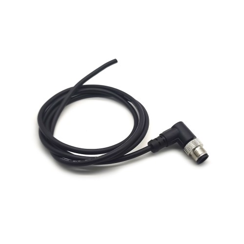 4 Pin M12 Cable Male Right Angled Connector A Code Moulded Cable 1M AWG22 Ip68 PVC Cable Black 4 Pin M12 Cable Male Right Angled Connector A Code Moulded Cable 1M AWG22 Ip68 PVC Cable Black