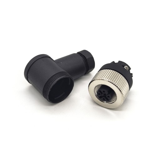 4 pin M12 Connector Female Screw-joint Connector 90 Degree Non-Shield 4 pin M12 Connector Female Screw-joint Connector 90 Degree Non-Shield
