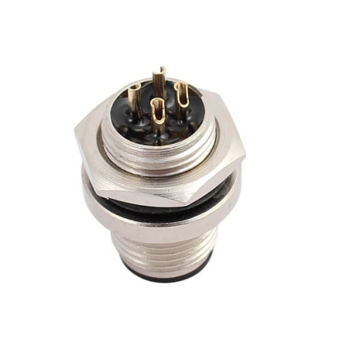 4-Pole M12 Rear Mount Connector Solder Contacts For Cable 10PCS 4-Pole M12 Rear Mount Connector Solder Contacts For Cable 10PCS