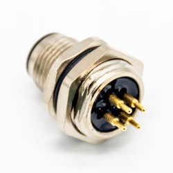 4Pin M12 Connector 180° PCB Mount A Coding Back Mount Waterproof Male Socket