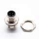 4Pin M12 Connector 180° PCB Mount A Coding Back Mount Waterproof Male Socket 4Pin M12 Connector 180° PCB Mount A Coding Back Mount Waterproof Male Socket