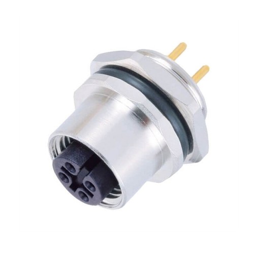 4Pin M12 Connector waterproof A Code Female 180°Rear Panel Mount PCB Solder type 4Pin M12 Connector waterproof A Code Female 180°Rear Panel Mount PCB Solder type