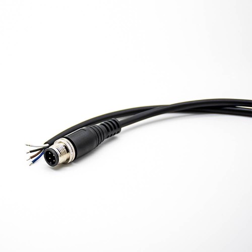 4Pin M12 Extension Cable Male A Code Straight Connector Molded Cable 3M AWG22 4Pin M12 Extension Cable Male A Code Straight Connector Molded Cable 3M AWG22