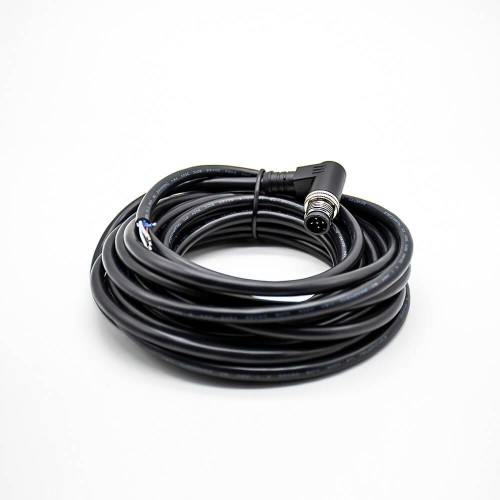 5 Pin M12 Connector A Code Male Angle Molded Cable 5M Single Ended Cable AWG22 5 Pin M12 Connector A Code Male Angle Molded Cable 5M Single Ended Cable AWG22
