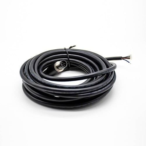 5 Pin M12 Connector A Code Male Angle Molded Cable 5M Single Ended Cable AWG22 5 Pin M12 Connector A Code Male Angle Molded Cable 5M Single Ended Cable AWG22