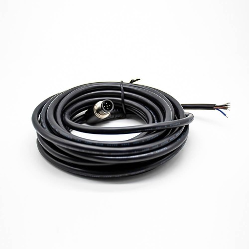 5 Pin M12 Connector A Code Male Angle Molded Cable 5M Single Ended Cable AWG22 5 Pin M12 Connector A Code Male Angle Molded Cable 5M Single Ended Cable AWG22