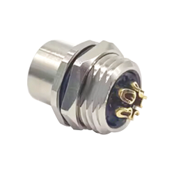 5 Pin M12 Connector Cable K-Coding Female Straight Waterproof Back Mount Panel Receptacles Cable Solder Type Shiled