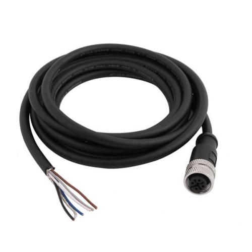 5 Pole M12 Cable Female Straight Connector Black Cable PVC 1.5M AWG22 A Code 5 Pole M12 Cable Female Straight Connector Black Cable PVC 1.5M AWG22 A Code