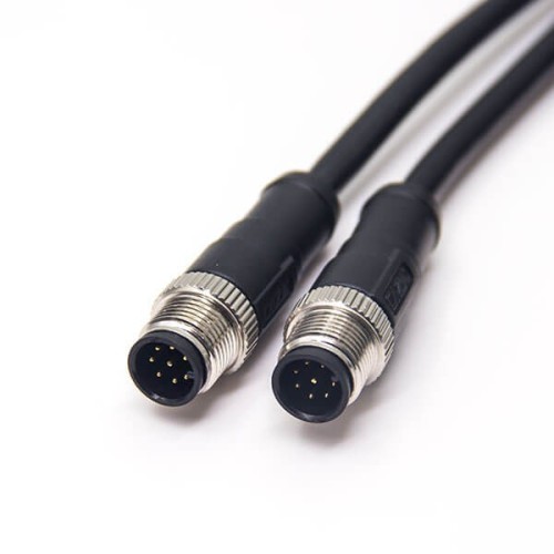 8 Pin M12 Cable Male Plug A Code Assembly Extension Cable 1M AWG24 2pcs 8 Pin M12 Cable Male Plug A Code Assembly Extension Cable 1M AWG24 2pcs