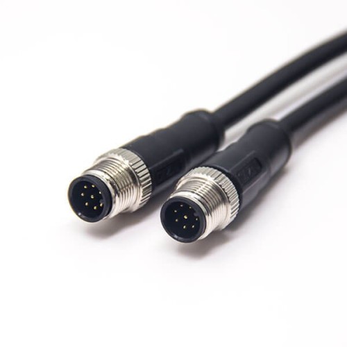 8 Pin M12 Cable Male Plug A Code Assembly Extension Cable 1M AWG24 2pcs 8 Pin M12 Cable Male Plug A Code Assembly Extension Cable 1M AWG24 2pcs