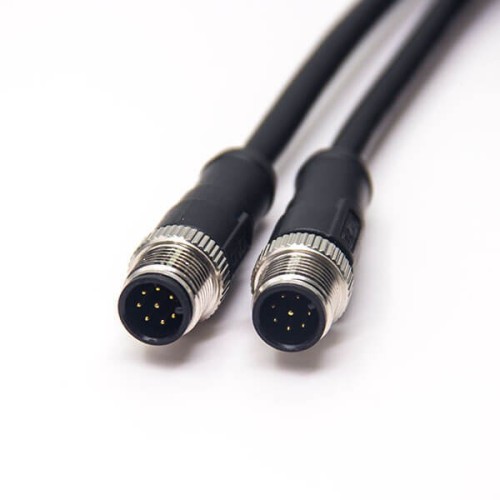 8 Pin M12 Cable Male Plug A Code Assembly Extension Cable 1M AWG24 2pcs 8 Pin M12 Cable Male Plug A Code Assembly Extension Cable 1M AWG24 2pcs