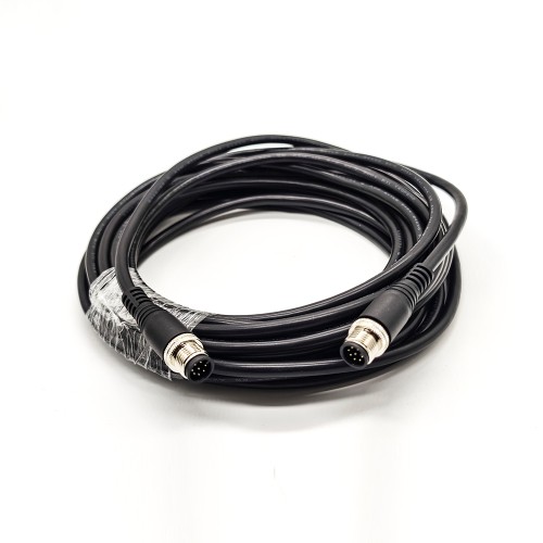 8 Pin M12 Cable Sensor Connector A-Coding Male to Male Straight Cable Length 24ft AWG24 8 Pin M12 Cable Sensor Connector A-Coding Male to Male Straight Cable Length 24ft AWG24