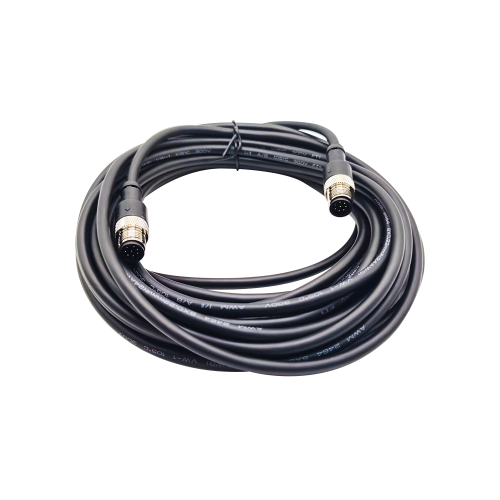 8 Pin M12 Cable Sensor Connector A-Coding Male to Male Straight Cable Length 24ft AWG24 8 Pin M12 Cable Sensor Connector A-Coding Male to Male Straight Cable Length 24ft AWG24