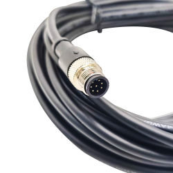 8 Pin M12 Cable Sensor Connector A-Coding Male to Male Straight Cable Length 24ft AWG24