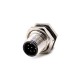 8 Pin M12 Socket Panel Receptacles A Coded Straight Waterproof Male Front Bulkhead Through Hole 8 Pin M12 Socket Panel Receptacles A Coded Straight Waterproof Male Front Bulkhead Through Hole