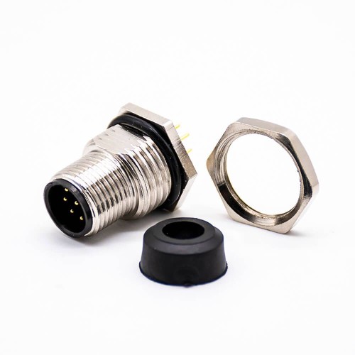8 Pin M12 Socket Panel Receptacles A Coded Straight Waterproof Male Front Bulkhead Through Hole 8 Pin M12 Socket Panel Receptacles A Coded Straight Waterproof Male Front Bulkhead Through Hole
