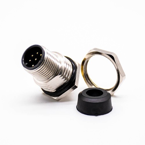8 Pin M12 Socket Panel Receptacles A Coded Straight Waterproof Male Front Bulkhead Through Hole 8 Pin M12 Socket Panel Receptacles A Coded Straight Waterproof Male Front Bulkhead Through Hole