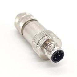 B Coded M12 Connector 5 Pin Male B Code Shiled Plug Metal Shell Screw-Jont for Cable Waterproof