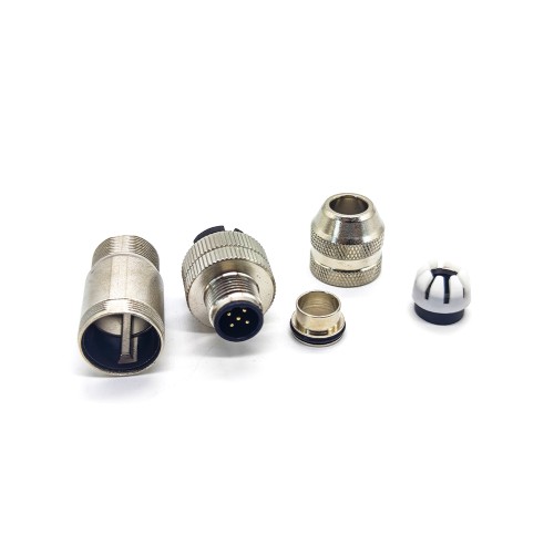 B Coded M12 Connector 5 Pin Male B Code Shiled Plug Metal Shell Screw-Jont for Cable Waterproof