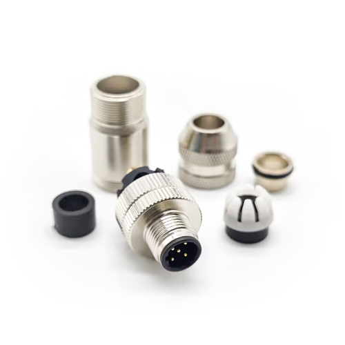 B Coded M12 Connector 5 Pin Male B Code Shiled Plug Metal Shell Screw-Jont for Cable Waterproof