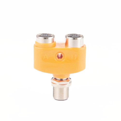 EBC113 Y Splitter M12 Y Type Adapter A Code 4 Pin Male to Dual 5 Pin Female Adapter Waterproof Adapter