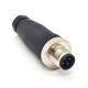 Ethernet M12 Connector Field Wireable Waterproof Straight 4 Pin A Code Unshield Male Plug for Cable