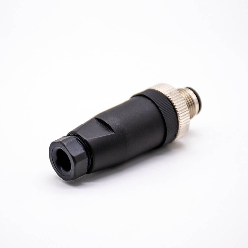 Ethernet M12 Connector Field Wireable Waterproof Straight 4 Pin A Code Unshield Male Plug for Cable