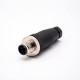 Ethernet M12 Connector Field Wireable Waterproof Straight 4 Pin A Code Unshield Male Plug for Cable