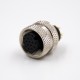 Female Connector M12 17 Pin Straight A Coded Injection molding Connector Overmolded Solder For Cable Non-Shield