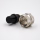 Female Connector M12 17 Pin Straight A Coded Injection molding Connector Overmolded Solder For Cable Non-Shield