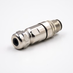 Field Wireable M12 Connectors 5Pin A-Coding Male Straight Shield Field Wireable Connector Cable Screw-joint