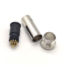 M12 12 Pin Male Injection Molding Connector A Coded Type Shield Waterproof Overmolded Connector for Cable